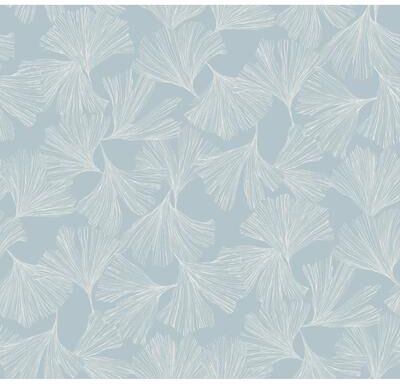 Antonina Vella Gingko Toss Blue Wallpaper