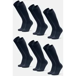 Bamboo Kniehohe Socken - 6-Pack - Marineblau - 43-47