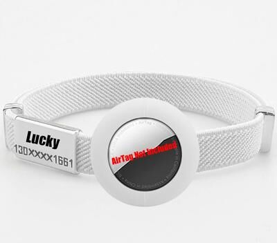Uplift Picks Elastic AirTag Cat Collar With Custom Name Tag And Tracker Holder white