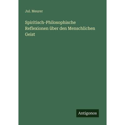 Spiritisch-Philosophische Reflexionen über den Menschlichen Geist, Taschenbuch von Jul. Meurer, Antigonos Verlag, 978-3-386-41597-2