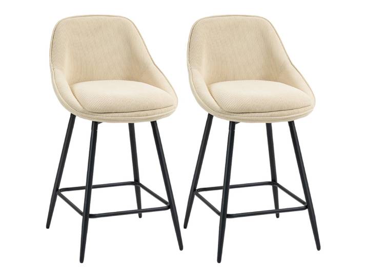 ibettertec Barhocker Barhocker, Barstuhl, Tresenhocker, Thekenhocker (Spar-Set, 1 St., 2er Set moderner Barhocker mit Chenille-Polsterung und Metallgestell), Minimalistisches Design, Ergonomische Rückenstütze
