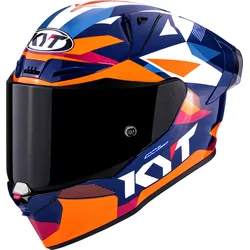 KYT R1R Diamond, Integralhelm - Blau/Weiß/Orange - M