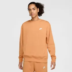 NIKE Sportswear Club Fleece Crew Sweatshirt Herren 856 - copper moon/white XXL
