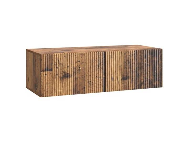 Roanoer Wand-TV-Board Altholz-Optik 98x41x30cm Holzwerkstoff Platzsparendes Hängeboard mit 2 Klapptüren & 60kg Tragkraft für Schlafzimmer und Wohnzimmer.