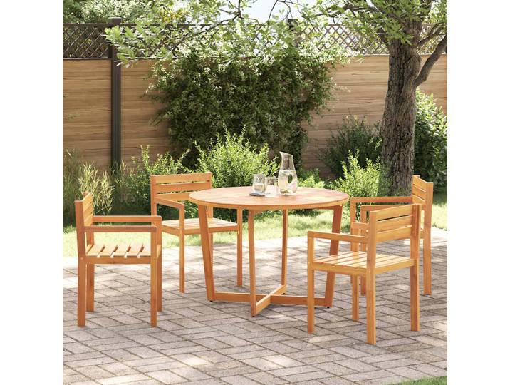 vidaXL 5-teiliges Garten-Ess-Set aus Massivholz Akazie