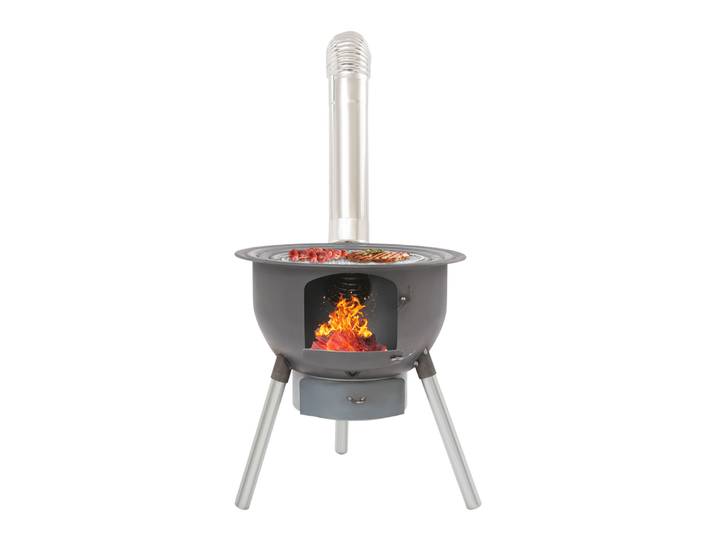Multifonction en acier inoxydable Rural intérieur et extérieur ménage poêle à bois Mobile grand poêle Camping Barbecue gril poêle
