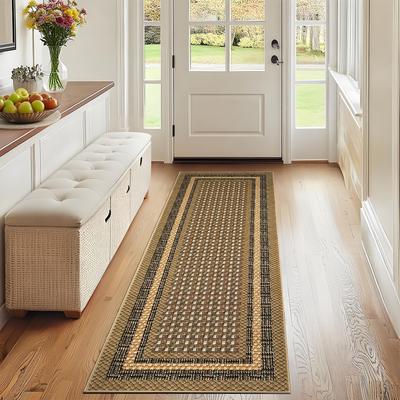 Garvee Modern Imitation Linen Texture Print Area Rug