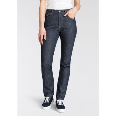 5-Pocket-Jeans LEVI'S "501 Long", Damen, Gr. 30, Länge 30, blau (dunkelblau), Denim/Jeans, Obermaterial: 100% Baumwolle, figurbetont, Jeans 5-Pocket-Jeans, 501 Collection