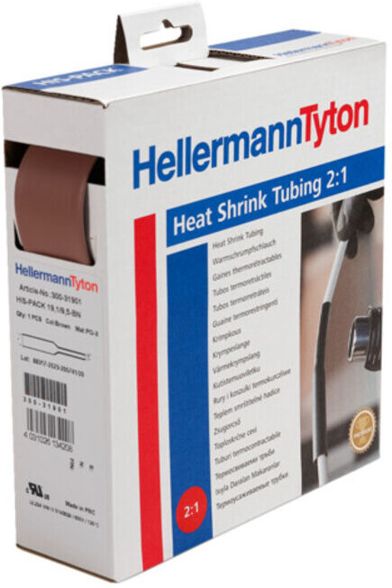Hellermann Tyton Manchon thermorétractable 2:1 brun rouleau 5 m (300-30951)