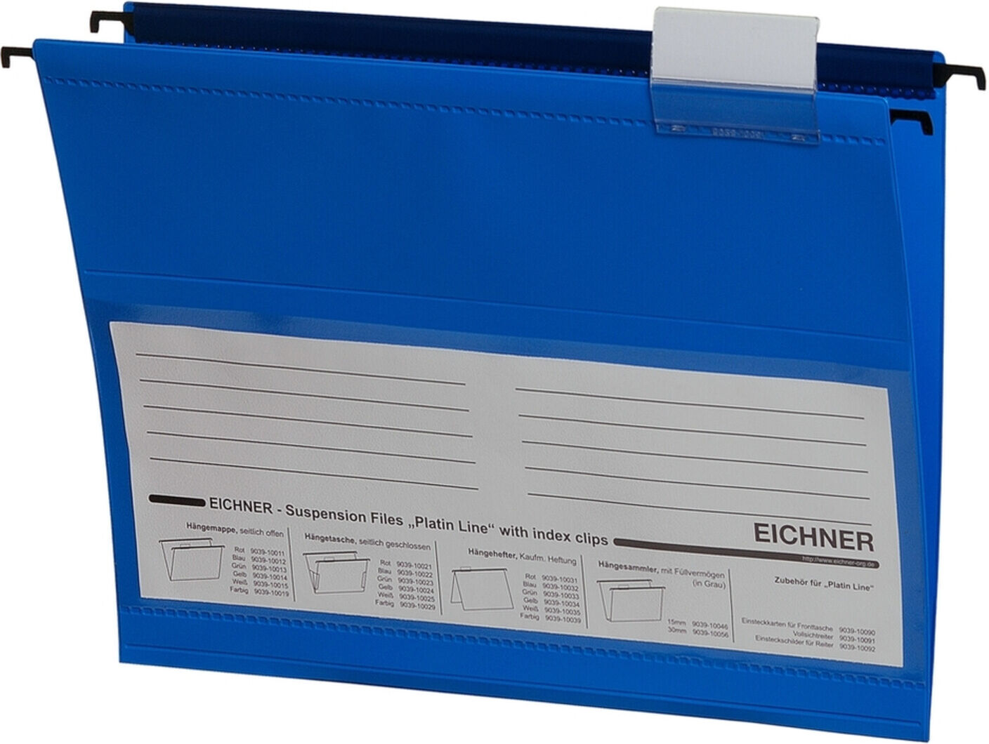 Eichner PVC-Hängemappe Platin Lineseitlich offen, blau (9039-10012)