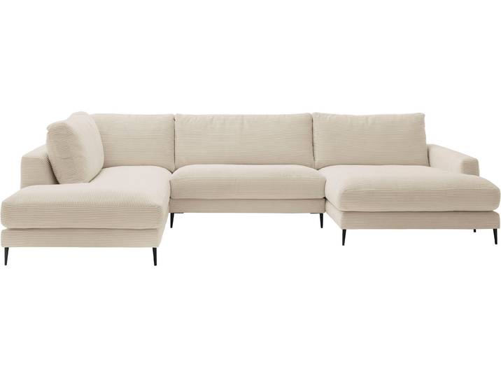 Wohnlandschaft HOME AFFAIRE Downtown XXL B/T/H: 341/223/84 cm Loungemöbel zum Relaxen , beige (natur), B:341cm H:84cm T:223cm, 88% Polyester, 12% Polyacryl, Sofas, Wohnlandschaft, weicher Sitzkomfort, Cord-Bezug, weicher Sitzkomfort U-Form
