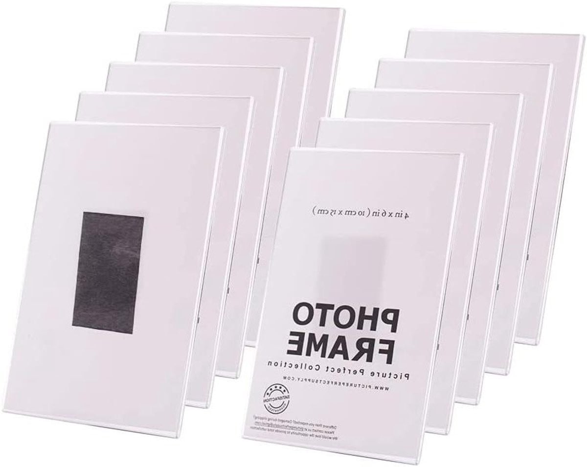 Set van 10 transparante magnetische acryl fotolijsten voor koelkast decoratie