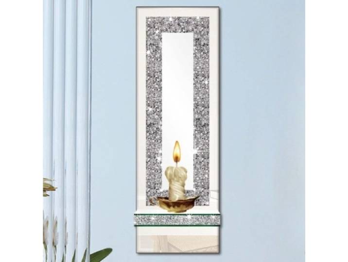 Bougeoirs muraux en acrylique, diamant cassé, miroir argenté, bougeoirs de luxe pour salon, salle à manger, décoration de la maison