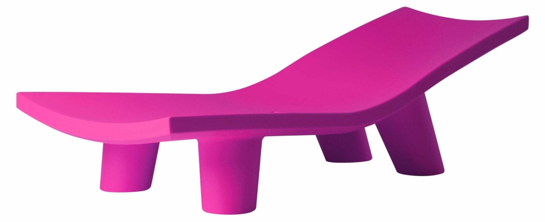 Moderne Sonnenliege aus Polyethylen für Garten und Pool Slide Low Lita Lounge - Fucsia