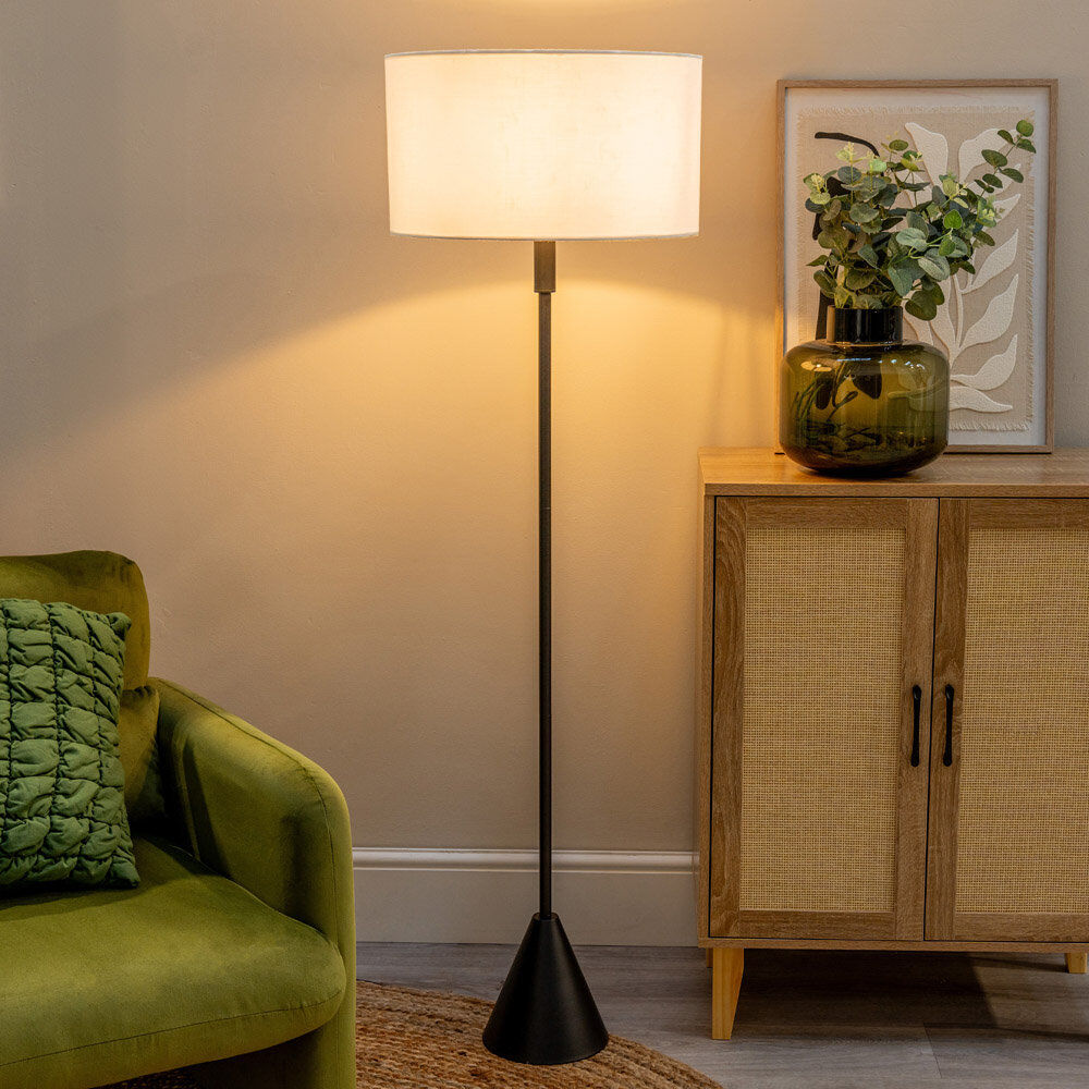 Latitude Run 131.5 H cm Matte Traditional Floor Lamp White 131.5cm H X 55cm W X 55cm D