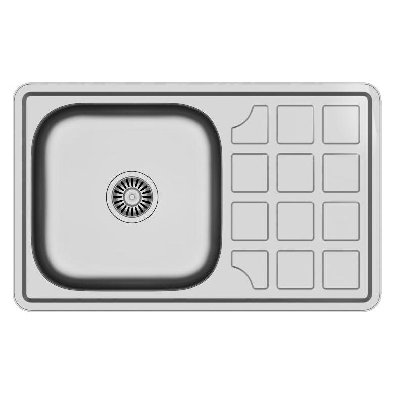Steiner LOUIS 111 Steinsteel sink satin with siphon, 1 bowl without (73241000)