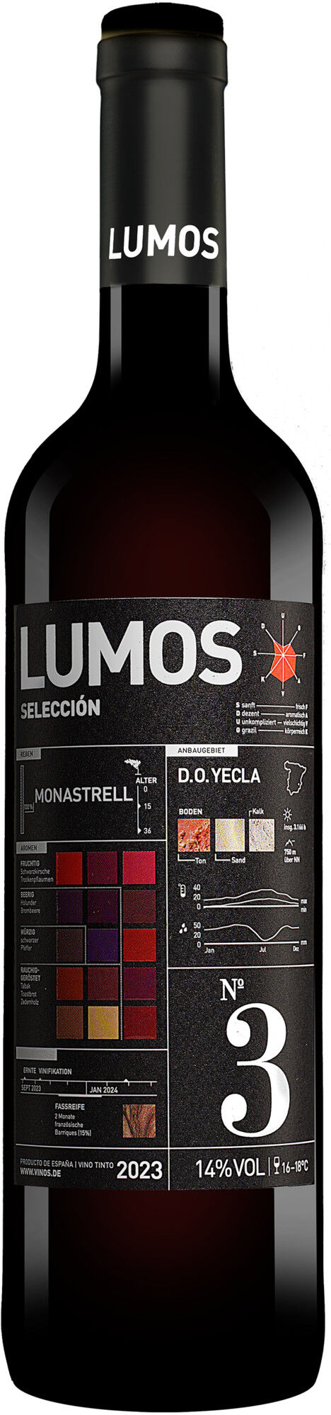 LUMOS No.3 Monastrell 2023 14% Vol. Rotwein Trocken aus Spanien