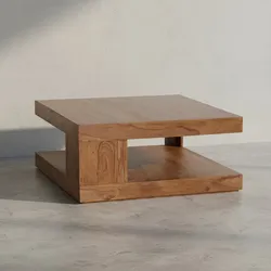 KADIMA DESIGN Sheesham Wohnzimmertisch Massiv, Quadratisch, 90x90 cm, Einzigartiges Unikat