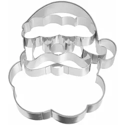BIRKMANN Ausstechform Weihnachtsmann-Gesicht, Ausstecher, Plätzchenform, Keks, Plätzchen, Edelstahl, 10.4 cm, 197169