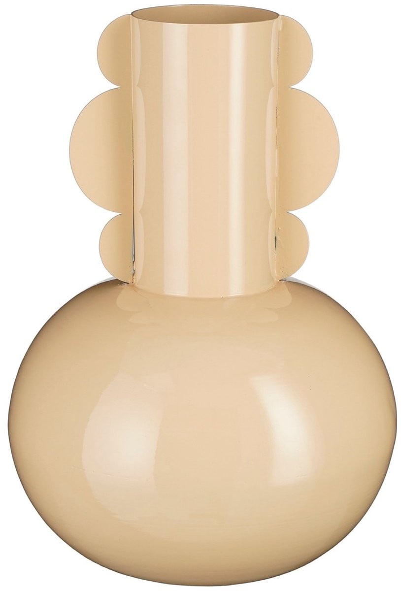 Mica Decorations Boyd Vaas - Beige - Metaal - H: 36 cm, Ø: 25 cm