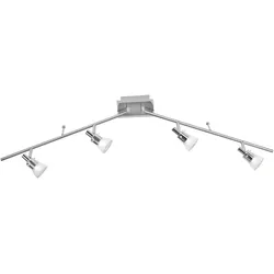 Paul Neuhaus, Deckenleuchte, LED Deckenlampe 4 flammig mit Chromapplikationen, Leuchte ist schwenkbar (390 lm)