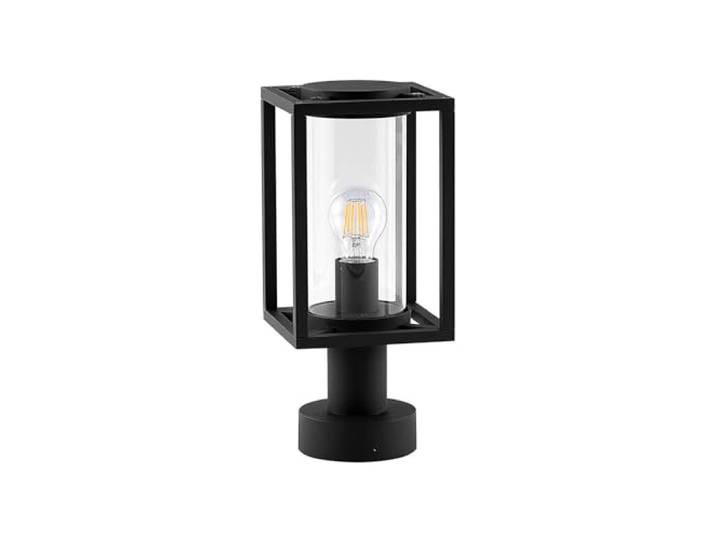 Lucande Außenleuchte Ferda (spritzwassergeschützt (Modern) in Schwarz aus Aluminium (1 flammig, E27) - Wegeleuchte Pollerleuchte Wegelampe Sockelleuchte