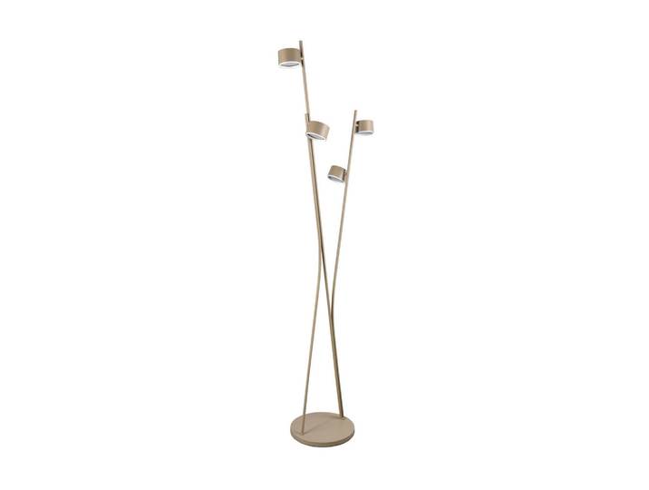 Trio Leuchten Stehleuchte Coda, Weiß, Beige, Metall, 33x180x53 cm, schwenkbar, Fußschalter, Lampen & Leuchten, Innenbeleuchtung, Stehlampen, Stehlampen