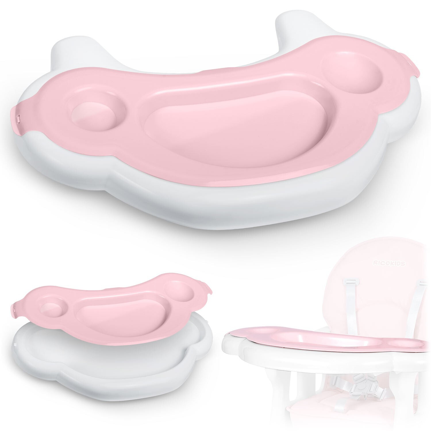 Ricokids eetblad voor kinderstoel – roze