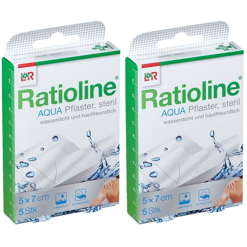 Ratioline aqua Duschpflaster Plus 5x7 cm steril 2x 2x5 St Pflaster