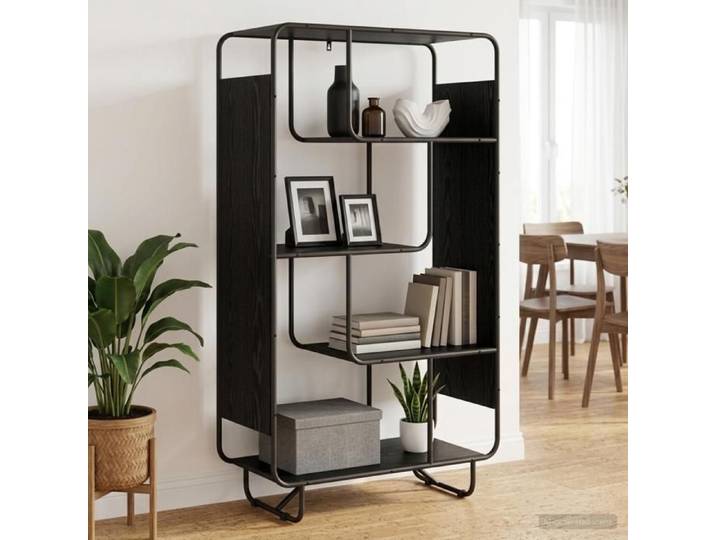 ELORAN®Buffet haut - Chêne noir - 80x37 5x144 cm - Bois d'ingénierie - Armoire Vaisselier Moderne_00338507
