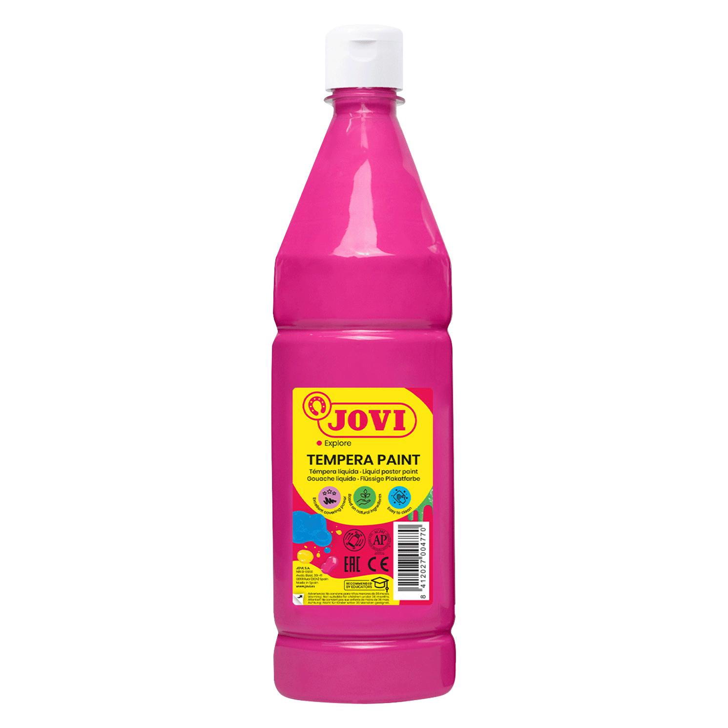 Jovi Temperafarbe, -farbkasten, Flüssige Plakatfarbe, Tempera Paint, magenta (1000 ml) (51108-JV)