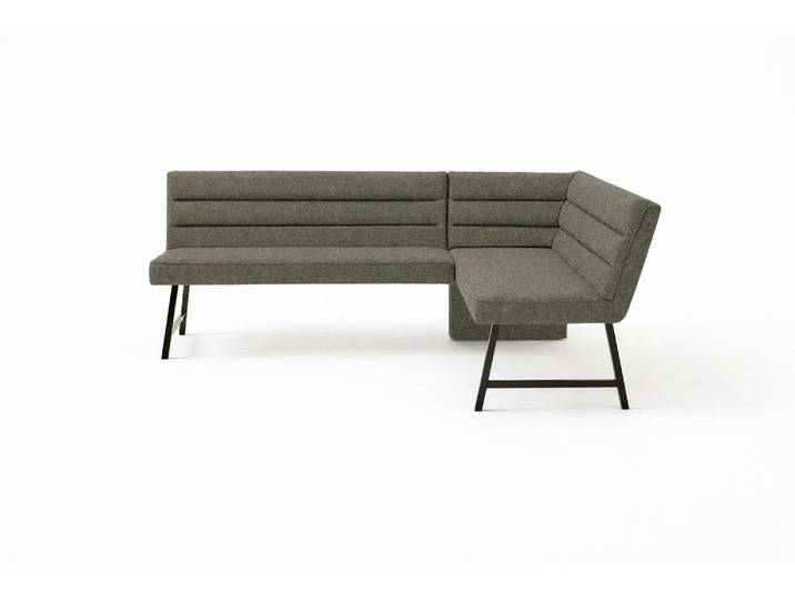 Eckbank GOODPRODUCT Oregon Küchenbank, Polsterbank, Esszimmerbank, 177x140 cm , grau (grünblau), B:177cm H:90cm T:140cm, Massivholz, Metall, Polyester, Sitzbänke, Eckbank, Moderne Bank und Farben, Sitzplatzanzahl: 4/5, Frei in Raum stellbar