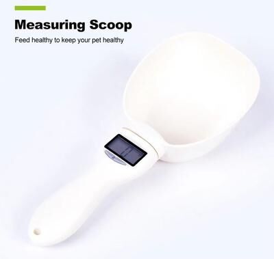 Inspired Finds Precision Portion Pet Food Measuring Spoon With Digital Scale white