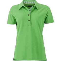 James & Nicholson Damen Trachten Piqué Polo JN715 lime green/lime green/white S
