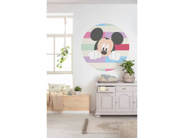Fototapete Mickey Peek-a-boo Ø 125cm Multicolor