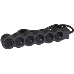 Legrand 694558 Flache Steckdosenleiste 6x Steckdose, 1,5 Meter Kabel Farbe: Schwarz