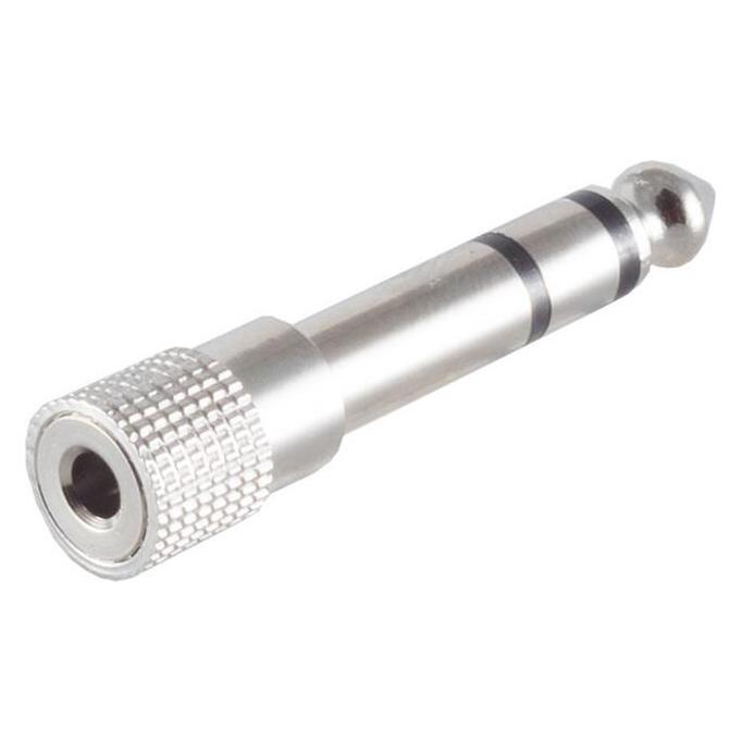 Shiverpeaks -BASIC-S--Adapter, Klinkenstecker Stereo 6,3mm auf Klinkenkupplung Stereo 3,5mm, Metall (Klinkenadapter) (BS57070-M)