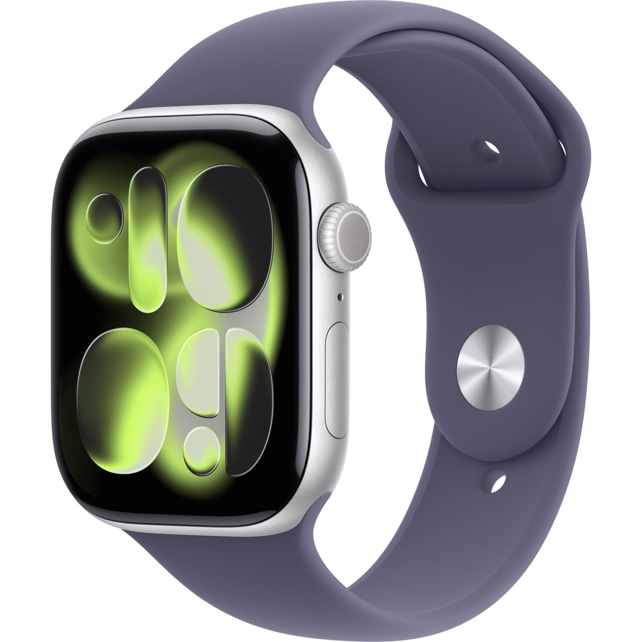 Apple Watch S11 2025 Aluminium 46mm Silber (Sportarmband nebelviolett) S/M