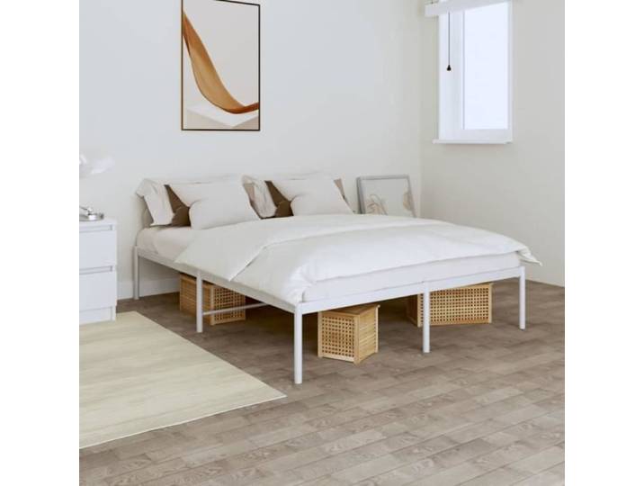 Cadre de lit - métal blanc 140x200 cm A50914 - VIDAXL - Structure de lit - Contemporain - Design
