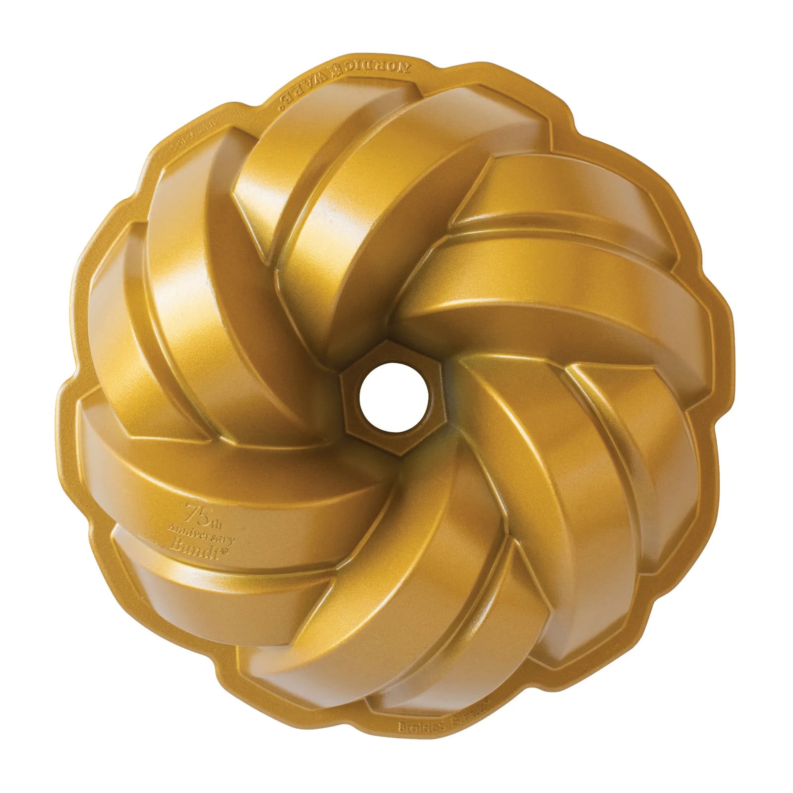 Nordic Ware 75th Anniversary Gevlochten Bundt Bakvorm, Goud, 2,4 l