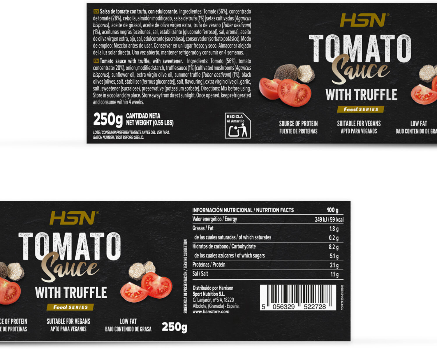 HSN Salsa tomate con trufa - 250g - Salsas - Dipeable -   Servicios