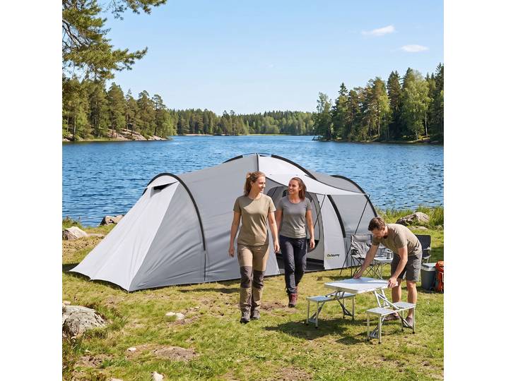 Outsunny Tente Camping 4-6 Pers Dôme Multicolore