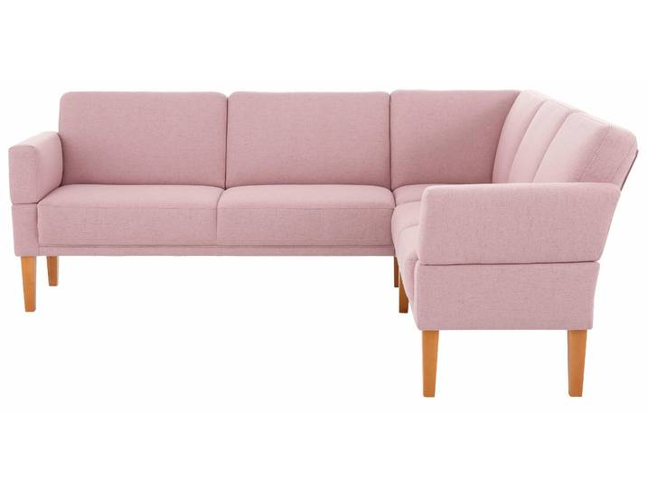 Eckbank GOODPRODUCT Fehmarn , rosa (flamingo), B:255cm H:98cm T:210cm, Strukturstoff (Zusammensetzung: 100% Polyester), Sitzbänke, Eckbank, wahlweise langer Schenkel links oder rechts