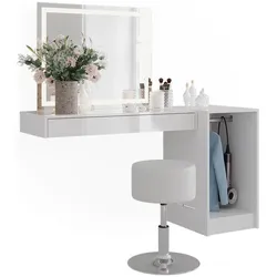 Vicco, Schminktisch, Schminktisch Sherry, Weiss, 100 cm 4 Teile