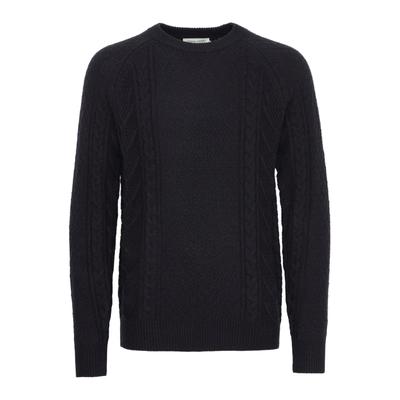 Strickfleece-Pullover CASUAL FRIDAY "Strickpullover CFKristian", Herren, Gr. L, schwarz (schwarz navy), normal, Pullover