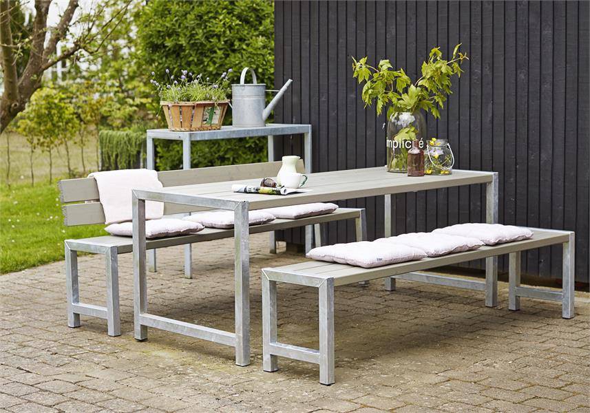 Plus Plankentisch 186x77x72cm graubraun rechteckig
