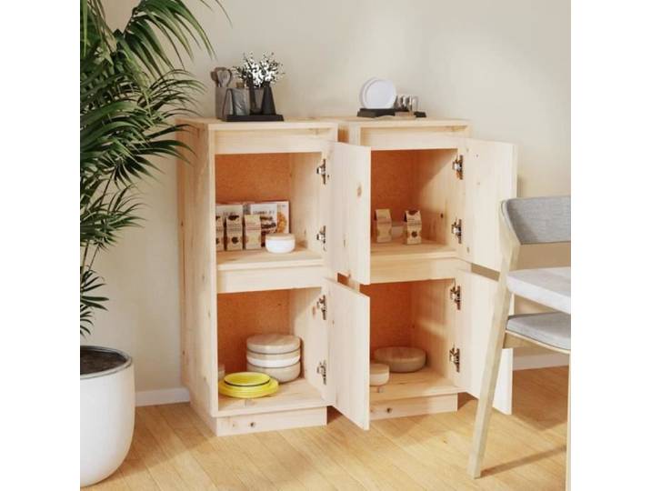 JIM - MEUBLE ENFILADE - Buffets 2 pcs 31 5x34x75 cm Bois massif de pin(2745)