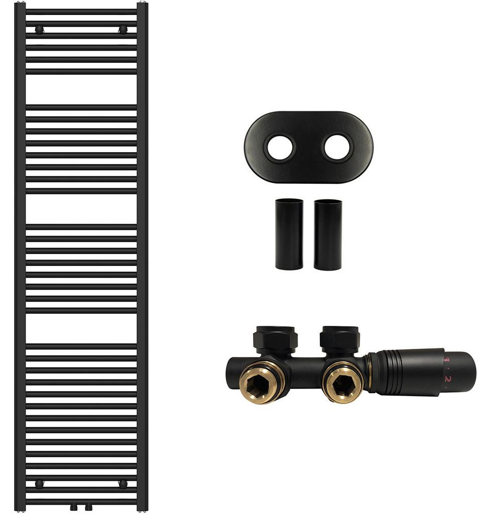 Badkamerradiator set Benito Cerano mat zwart 1700 x 450 mm