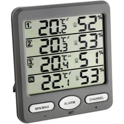 TFA Klima-Monitor, Thermometer + Hygrometer, Grau