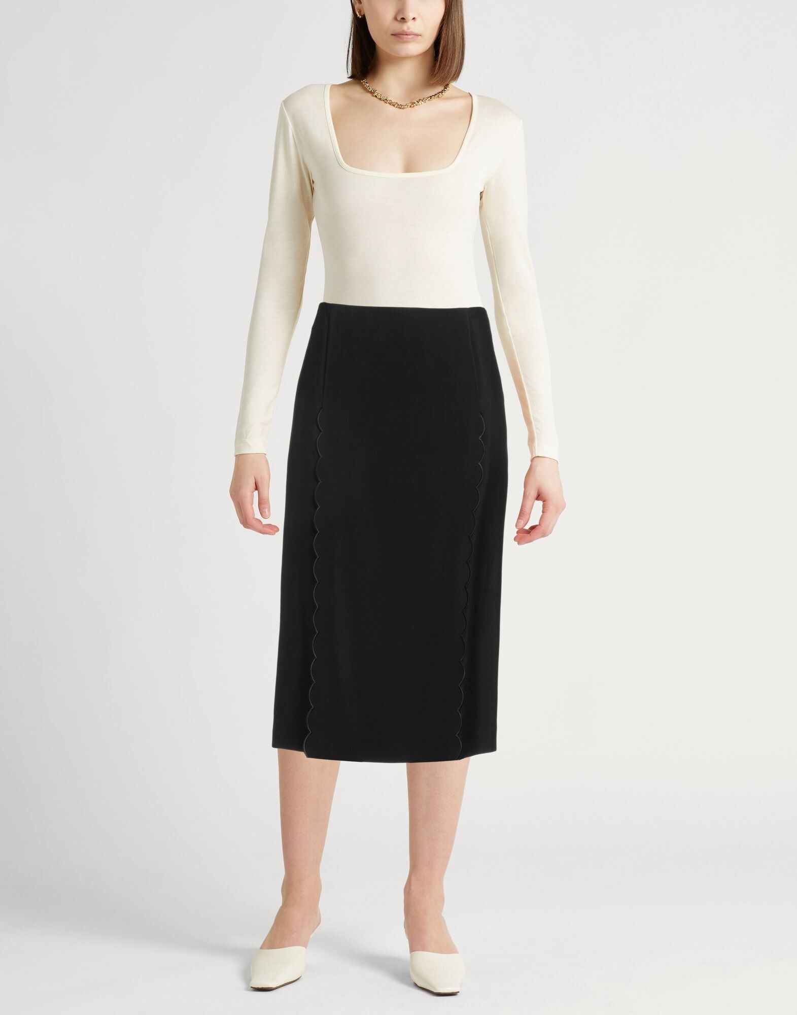Chloé Falda midi Mujer Negro 40 Mujer